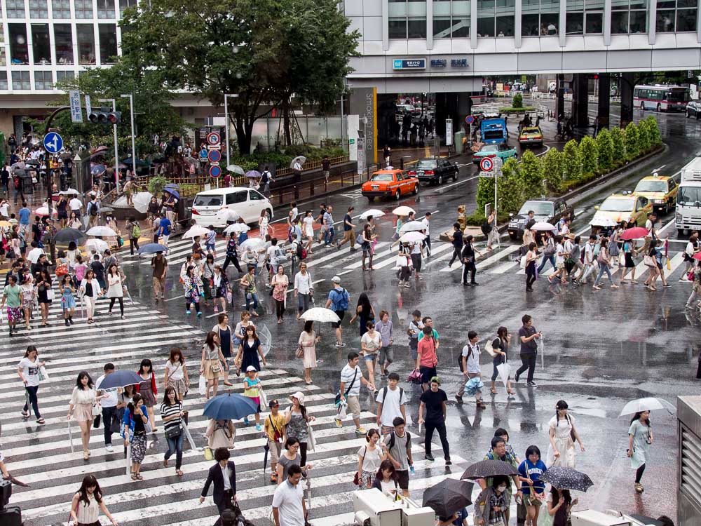 Menschen auf Shibuya Crossing